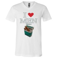 I Love Men Thols Average Smoker V-Neck T-Shirt