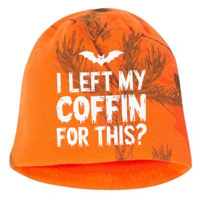 I Left My Coffin For This Funny Halloween Coffin Bats Kati - Camo Knit Beanie