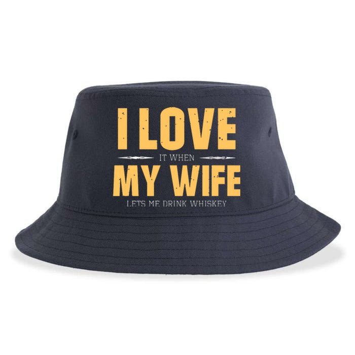 I Love My Wife Whiskey Gift Bourbon Single Malt Whiskey Sustainable Bucket Hat