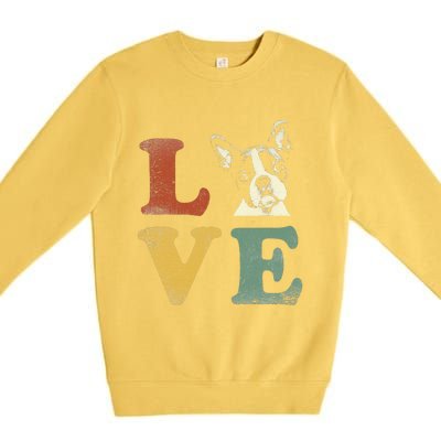 I Love My Boston Terrier For Dog Lovers Retro Premium Crewneck Sweatshirt