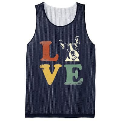 I Love My Boston Terrier For Dog Lovers Retro Mesh Reversible Basketball Jersey Tank