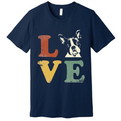 I Love My Boston Terrier For Dog Lovers Retro Premium T-Shirt