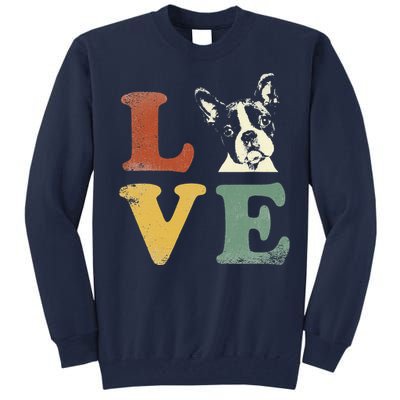 I Love My Boston Terrier For Dog Lovers Retro Tall Sweatshirt