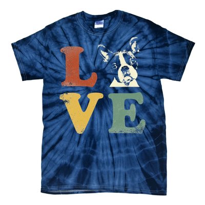 I Love My Boston Terrier For Dog Lovers Retro Tie-Dye T-Shirt