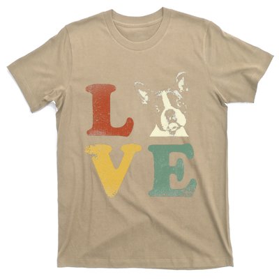 I Love My Boston Terrier For Dog Lovers Retro T-Shirt