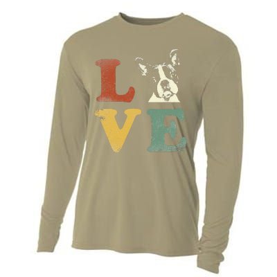 I Love My Boston Terrier For Dog Lovers Retro Cooling Performance Long Sleeve Crew