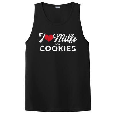 I Love Milfs And Cookies Gift Funny Cougar Lover Joke Gift PosiCharge Competitor Tank