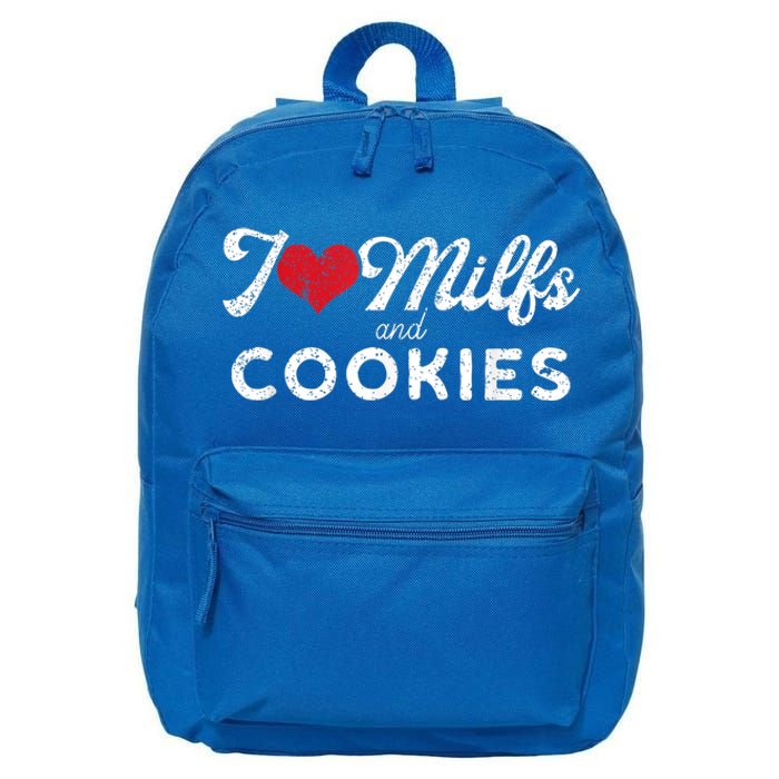 I Love Milfs And Cookies Gift Funny Cougar Lover Joke Gift 16 in Basic Backpack