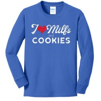 I Love Milfs And Cookies Gift Funny Cougar Lover Joke Gift Kids Long Sleeve Shirt