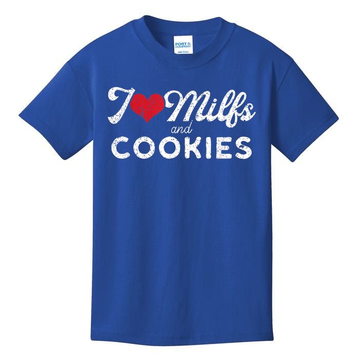 I Love Milfs And Cookies Gift Funny Cougar Lover Joke Gift Kids T-Shirt