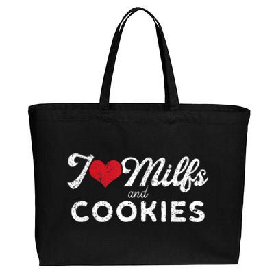 I Love Milfs And Cookies Gift Funny Cougar Lover Joke Gift Cotton Canvas Jumbo Tote