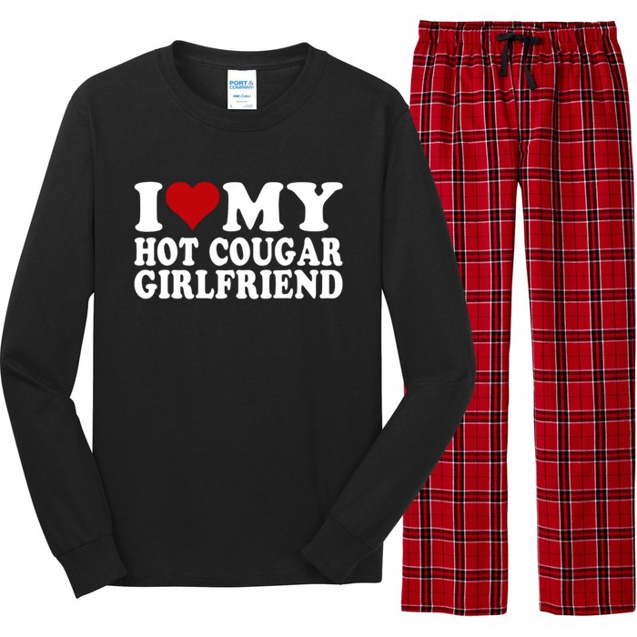 I Love My Hot Cougar Girlfriend I Heart My Cougar Girlfriend Long Sleeve Pajama Set