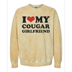 I Love My Cougar Girlfriend Colorblast Crewneck Sweatshirt