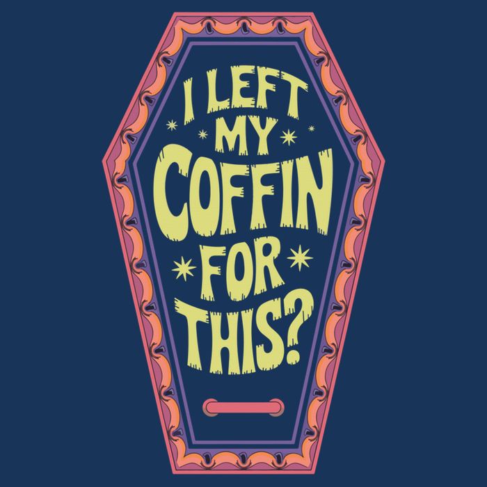 I Left My Coffin For This Funny Halloween Coffin 7-Panel Snapback Hat