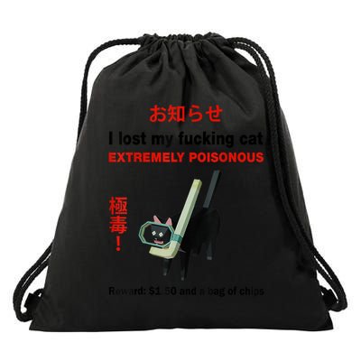 I Lost My Fucking Cat Extremely  Drawstring Bag