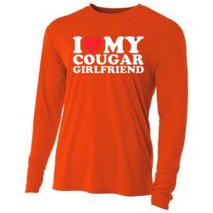 I Love My Hot Cougar Girlfriend I Heart My Hot Cougar Gf Cooling Performance Long Sleeve Crew