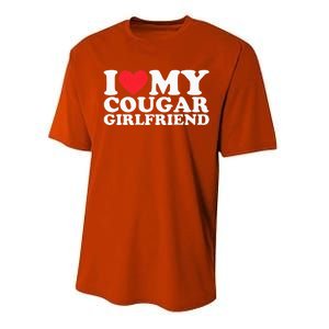 I Love My Hot Cougar Girlfriend I Heart My Hot Cougar Gf Performance Sprint T-Shirt