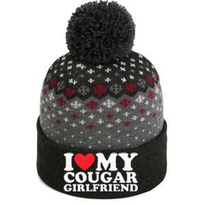 I Love My Hot Cougar Girlfriend I Heart My Hot Cougar Gf The Baniff Cuffed Pom Beanie