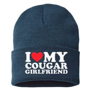 I Love My Hot Cougar Girlfriend I Heart My Hot Cougar Gf Sustainable Knit Beanie