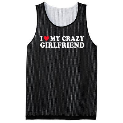 I Love My Crazy GF Couple Valentines Day Girlfriend Mesh Reversible Basketball Jersey Tank