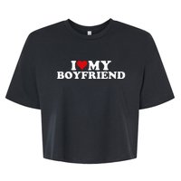 I Love My Hot Boyfriend I Heart My Hot Boyfriend Bf Bella+Canvas Jersey Crop Tee