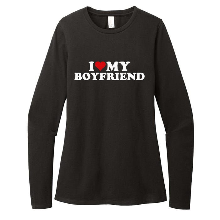 I Love My Hot Boyfriend I Heart My Hot Boyfriend Bf Womens CVC Long Sleeve Shirt