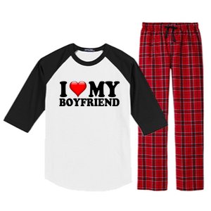 I Love My Boyfriend Raglan Sleeve Pajama Set