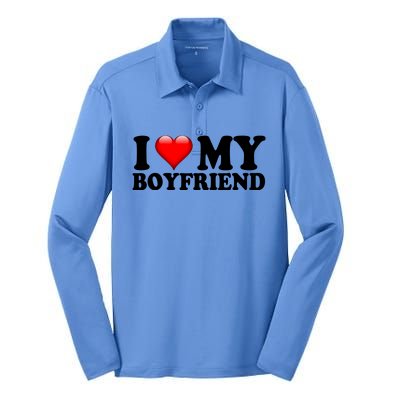 I Love My Boyfriend Silk Touch Performance Long Sleeve Polo