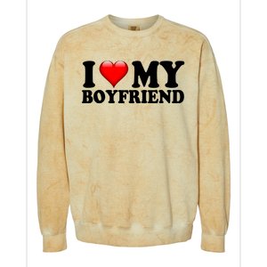 I Love My Boyfriend Colorblast Crewneck Sweatshirt