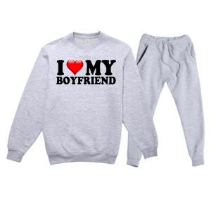 I Love My Boyfriend Premium Crewneck Sweatsuit Set