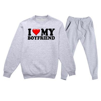 I Love My Boyfriend Premium Crewneck Sweatsuit Set