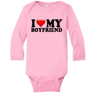 I Love My Boyfriend Baby Long Sleeve Bodysuit