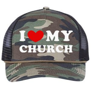 I Love My Church Retro Rope Trucker Hat Cap