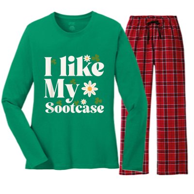 I Like My Suitcase Funny Sootcase Viral Meme Women's Long Sleeve Flannel Pajama Set 