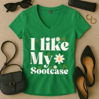 I Like My Suitcase Funny Sootcase Viral Meme Women's V-Neck T-Shirt