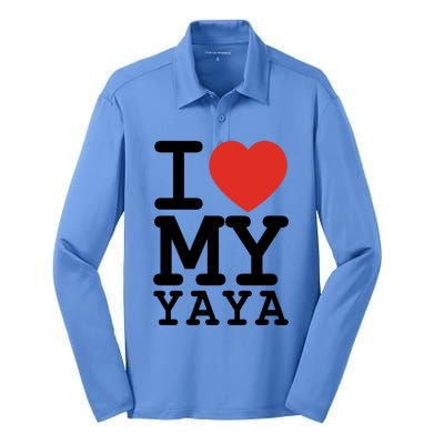 I Love My Yaya Family Matching Valentines Day Cool Gift Silk Touch Performance Long Sleeve Polo