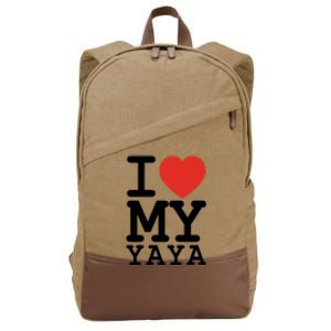 I Love My Yaya Family Matching Valentines Day Cool Gift Cotton Canvas Backpack