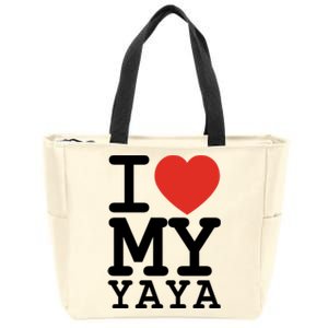 I Love My Yaya Family Matching Valentines Day Cool Gift Zip Tote Bag