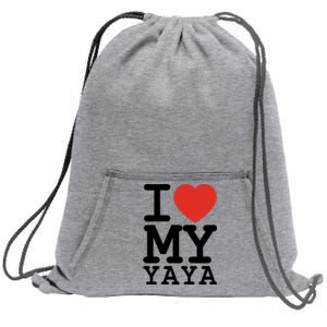 I Love My Yaya Family Matching Valentines Day Cool Gift Sweatshirt Cinch Pack Bag