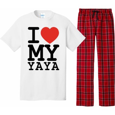 I Love My Yaya Family Matching Valentines Day Cool Gift Pajama Set