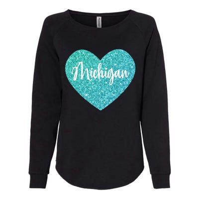 I Love Michigan Usa Heart Great Gift Womens California Wash Sweatshirt