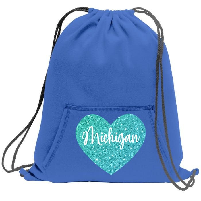 I Love Michigan Usa Heart Great Gift Sweatshirt Cinch Pack Bag