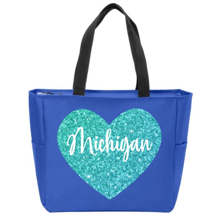 I Love Michigan Usa Heart Great Gift Zip Tote Bag