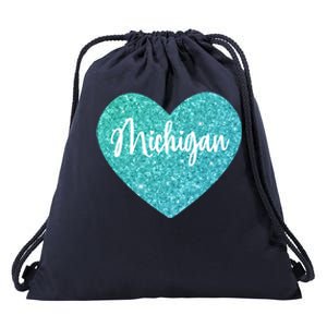 I Love Michigan Usa Heart Great Gift Drawstring Bag