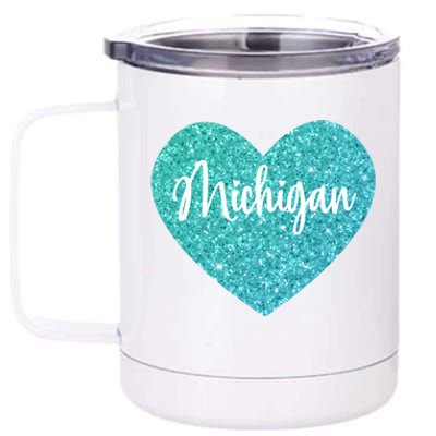 I Love Michigan Usa Heart Great Gift 12 oz Stainless Steel Tumbler Cup