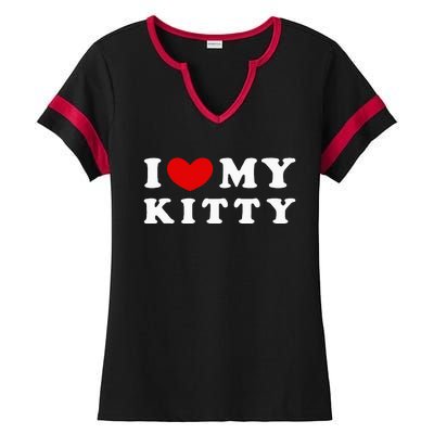 I Love My Kitty Ladies Halftime Notch Neck Tee