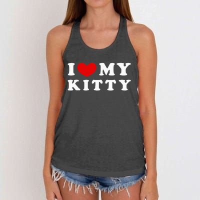 I Love My Kitty Women's Knotted Racerback Tank