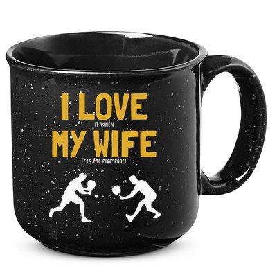 I Love My Wife Padel Platform Tennis Paddleball Padel 15oz Campfire Ceramic Mug