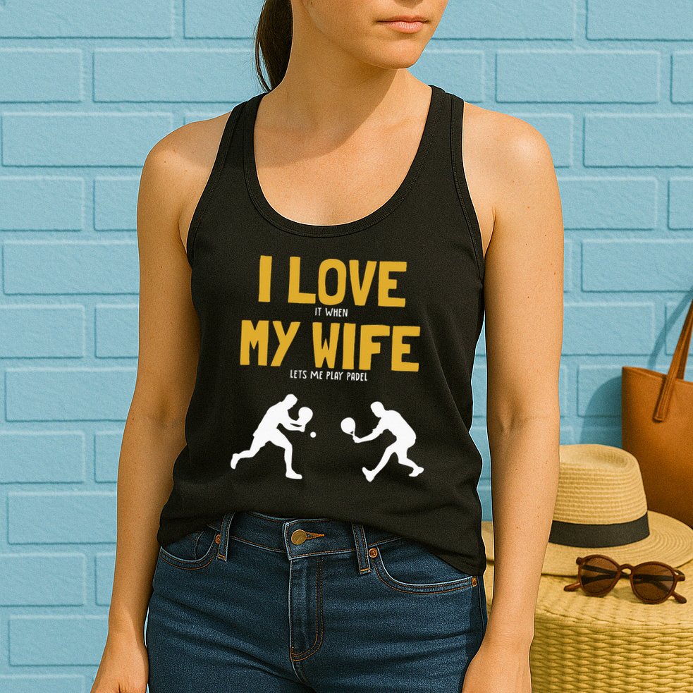I Love My Wife Padel Platform Tennis Paddleball Padel Womens Tank Top