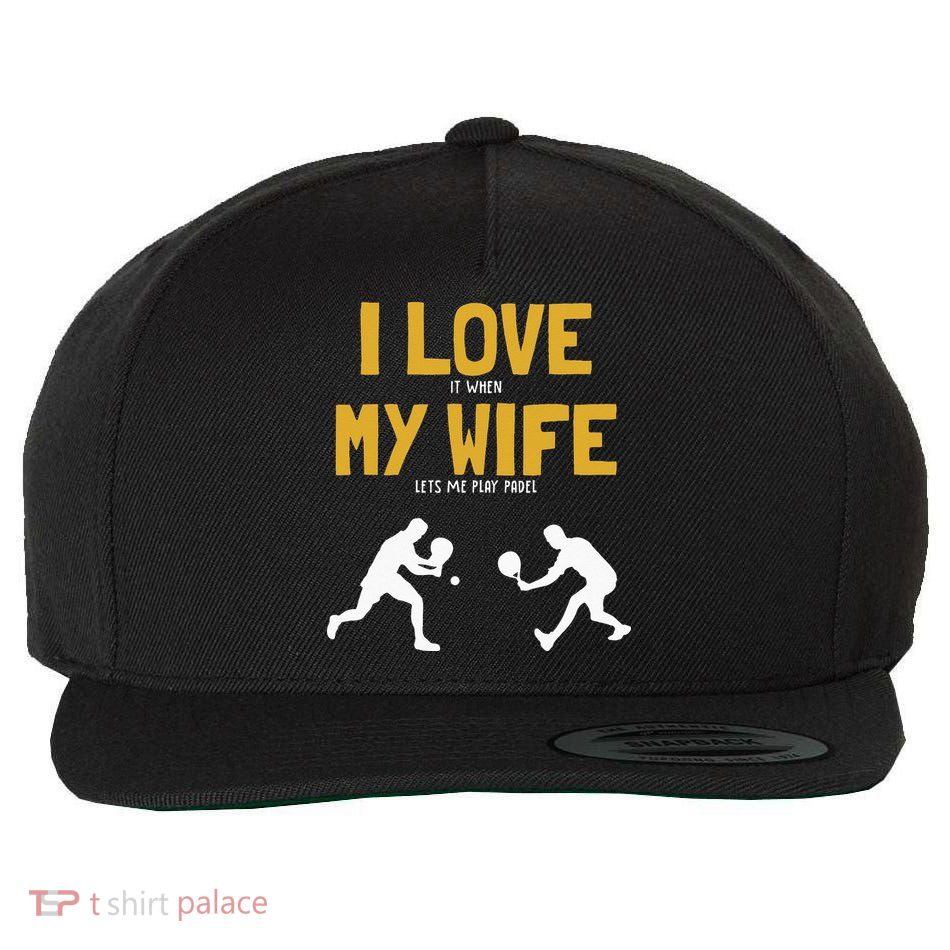 I Love My Wife Padel Platform Tennis Paddleball Padel Wool Snapback Cap